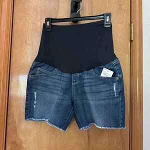 Maternity denim Jean frayed shorts size 2